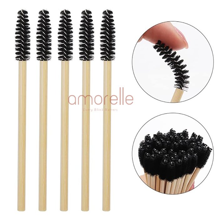 Wooden Handle Eyelash Brushes